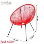 SILLON ROJO RATAN SINTETICO