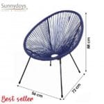 SILLON AZUL RATAN SINTETICO