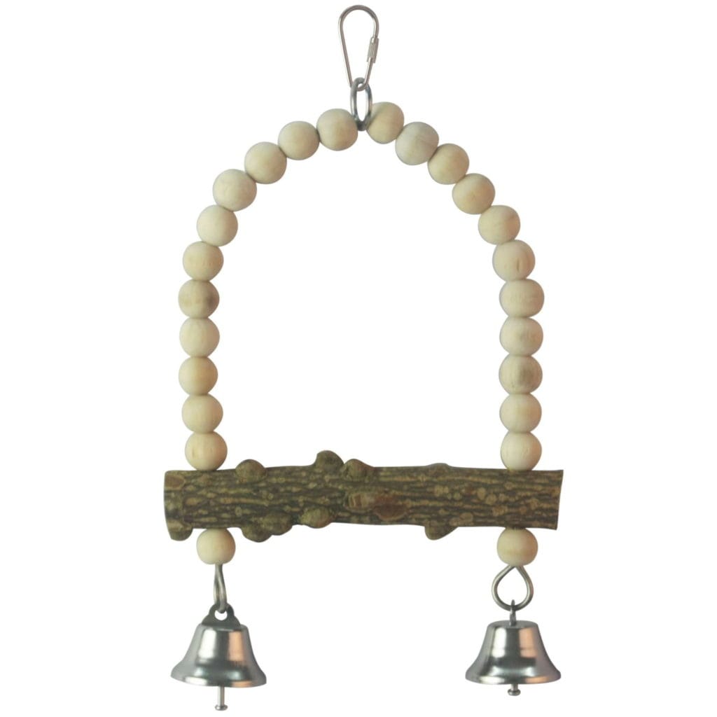 br408 juguete de madera natural con campanas para pajaros 22 cm general 7558