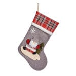 CALCETIN GRIS MUÑECO NIEVE BARBA