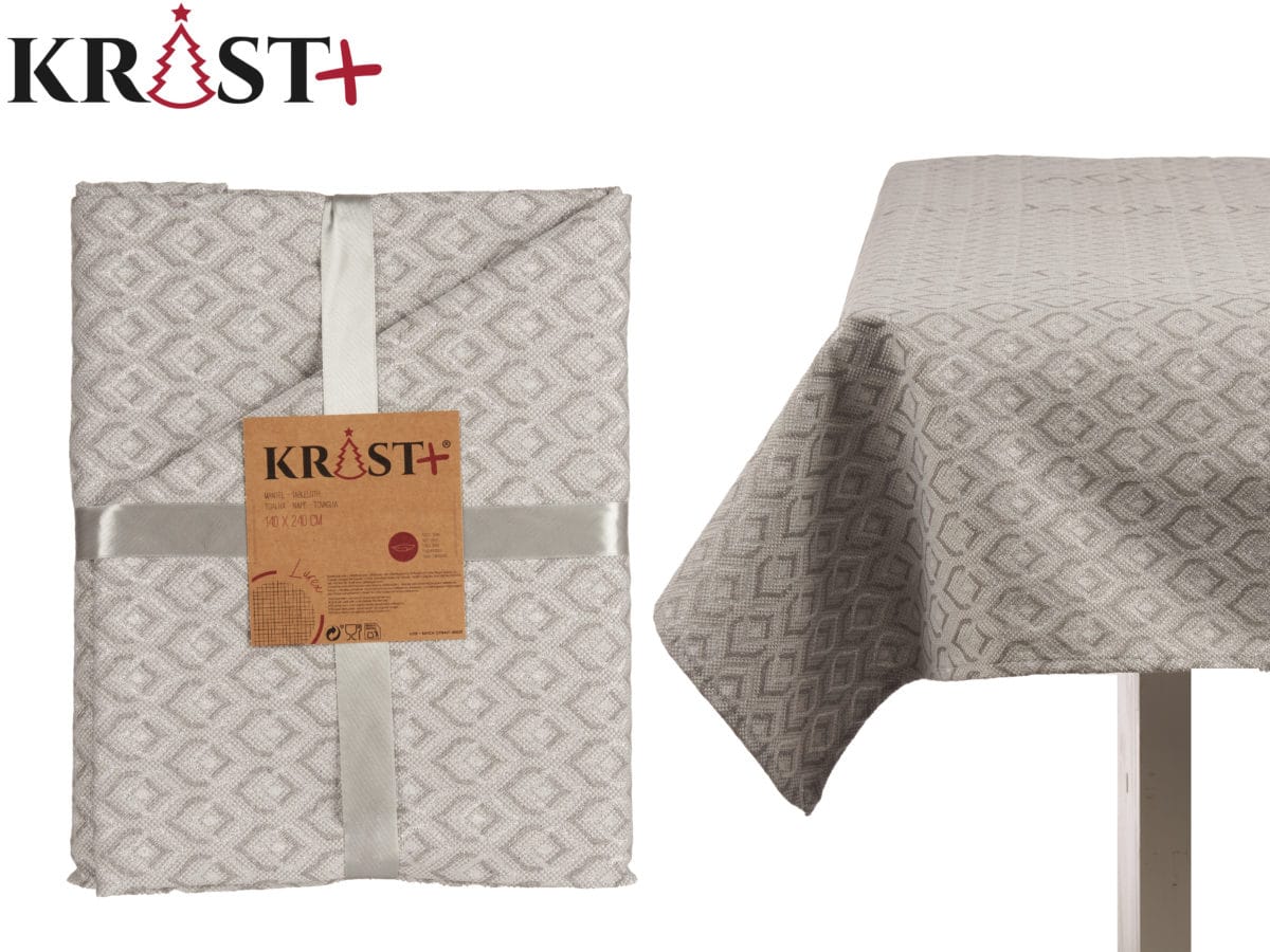MANTEL PLATA ROMBOS 140X240 CM - Imagen 1
