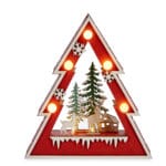 ARBOL MADERA 3 D C/LUZ RENOS