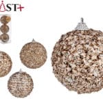 JUEGO 3 BOLAS NAVIDAD 8 CM CHAMP