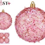 JUEGO 6 BOLAS NAVIDAD 8 CM ROJO