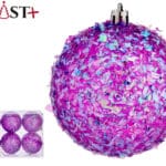 JUEGO 6 BOLAS NAVIDAD 8 CM MORAD