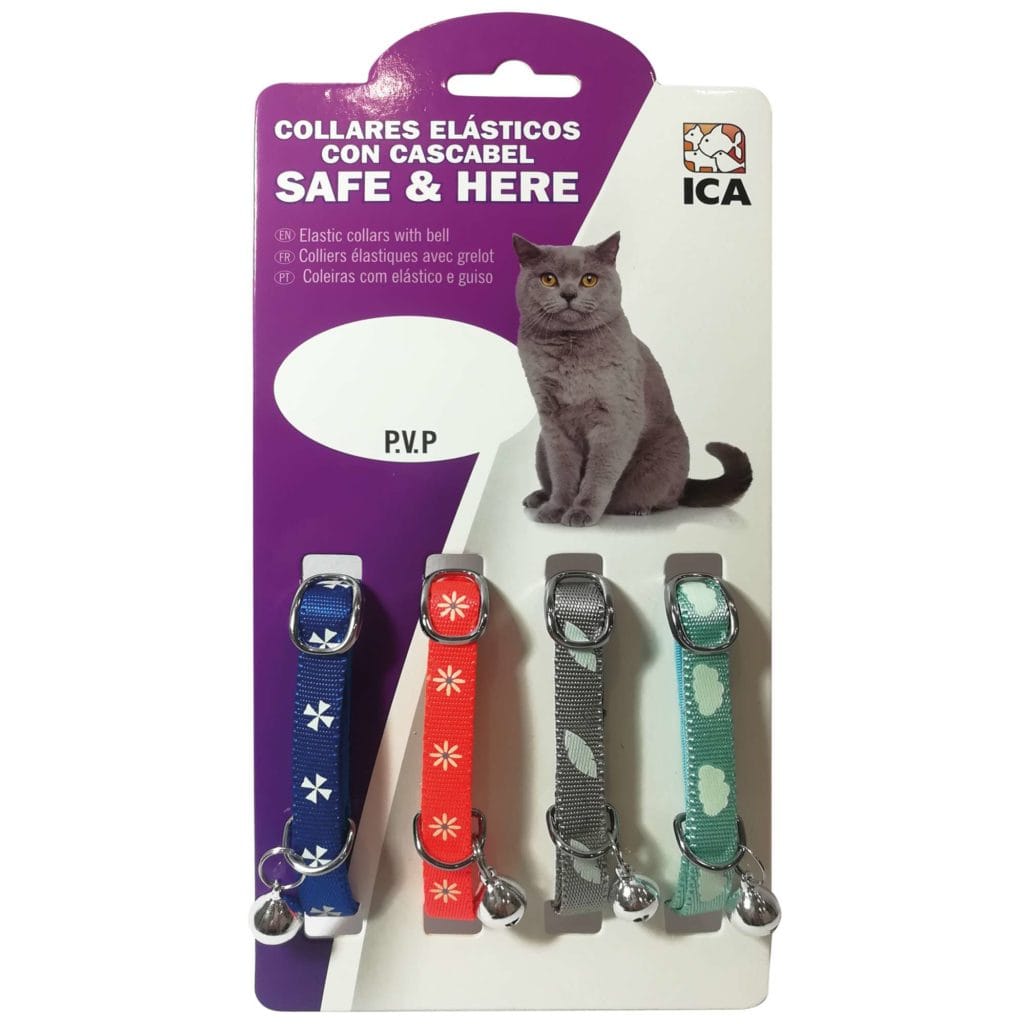 clk145 collar de estampado reflectante safe here para gatos general 9485