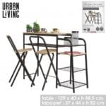 MESA BAR CON 2 TABURETES NEGRO