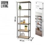 BIBLIOTECA 5 ESTANTES 60X30X180