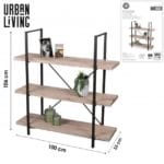 BIBLIOTECA 3 ESTANTES 100X33X106