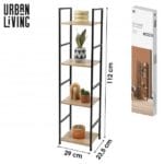 ESTANTERIA 4 ESTANTES 29X23X112