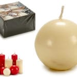 VELA BOLA CREMA 7,5 CM