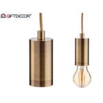 LAMPARA COLGANTE ACERO ORO 12 CM