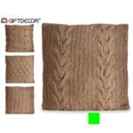 COJIN LANA BEIGE LAZO 60X60X20