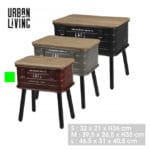 MESA METAL ROJA 32X21X36 CM