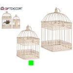 JAULA METAL CUAD CREMA 14X14X29