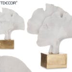 FLOR BLANCA BASE ORO 22X8X24,5