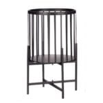 MACETERO BARRAS NEGRO 25X25X43