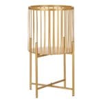 MACETERO BARRAS ORO 30X30X56