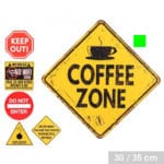 PLACA METAL COFFEE ZONE