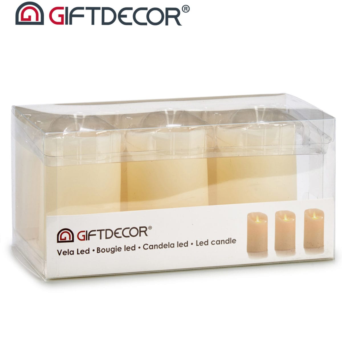 SET 3 VELAS LLAMA LED 13 CM - Imagen 1