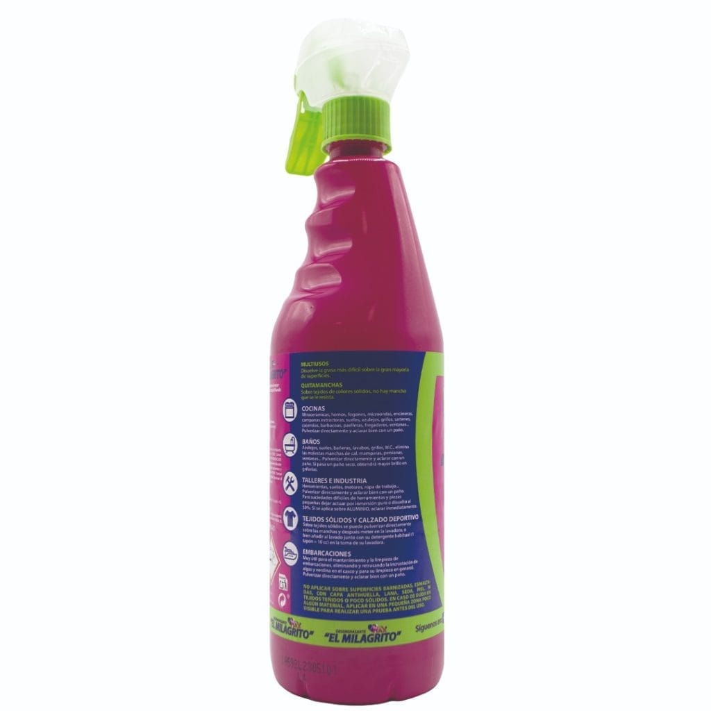 desengrasante el milagrito spray 750ml lateral pet