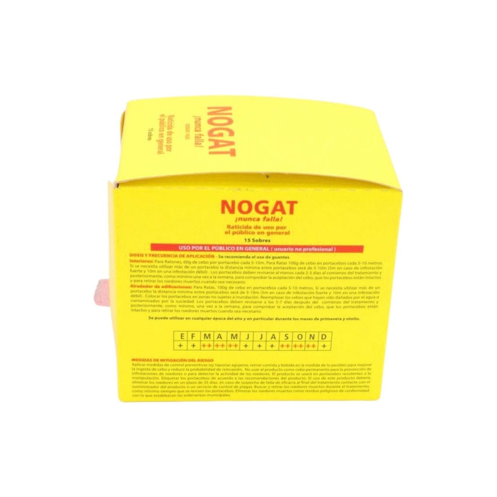 nogat raticida en paquete de 15 sobres de 10 gr
