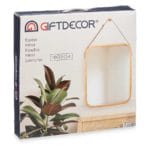 ESPEJO BAMBU 41X33 CORREA CUERO