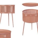 MESITA REDONDA RAYAS TEJA