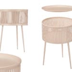 MESITA REDONDA RAYAS BEIGE