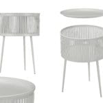 MESITA REDONDA RAYAS GRIS