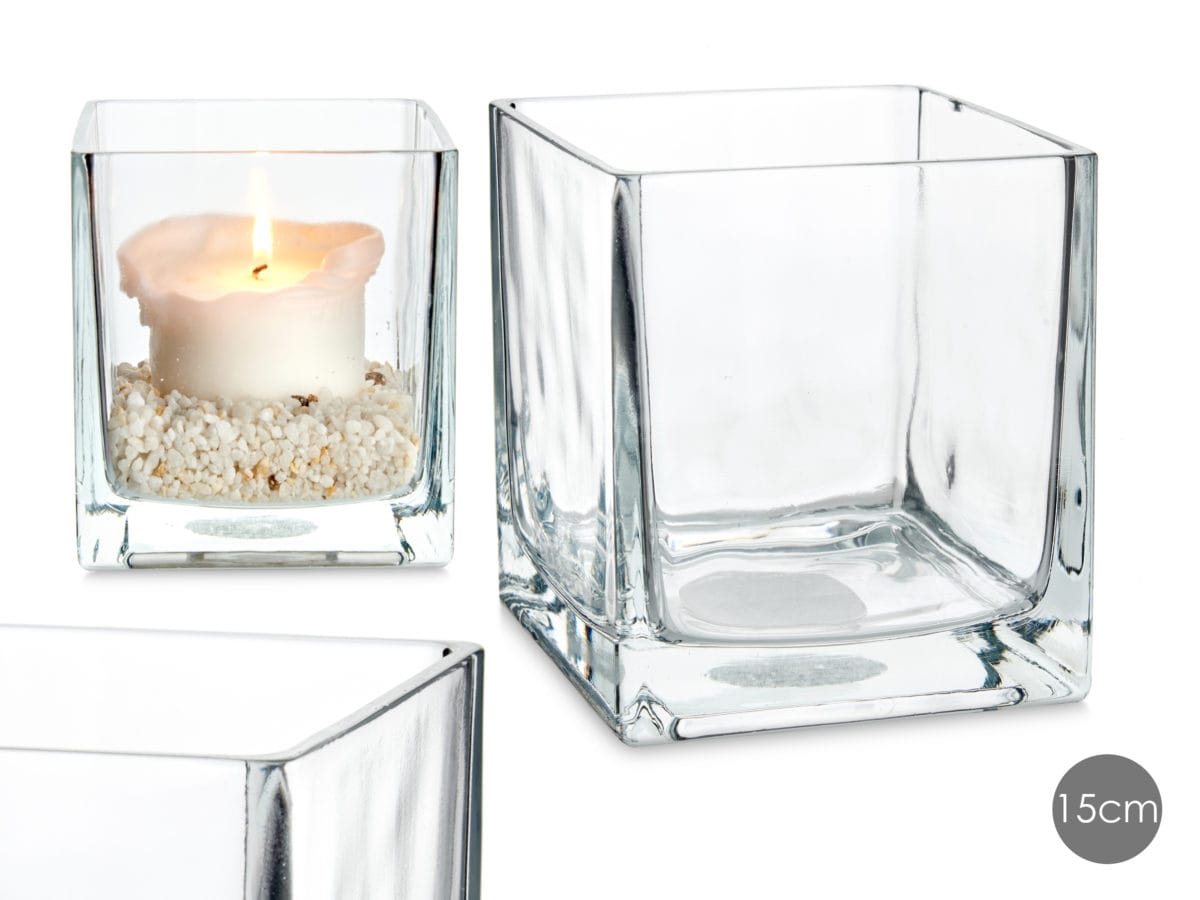 PORTAVELAS CRISTAL 15X15 - Imagen 1