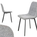 SILLA GRIS PATA NEGRA 53X45X89