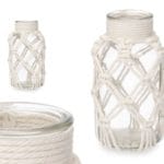 JARRON MACRAME BL. 9X9X17 CM