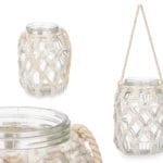 PORTAVELA MACRAME BL. 15X15X20