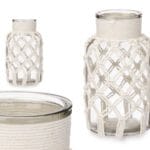 JARRON MACRAME BL. 15X15X26 CM