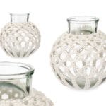 JARRON MACRAME BL. ESFERA 25 CM