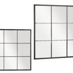 ESPEJO VENTANAL NEGRO 90X90 CM