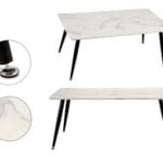 MESA CENTRO EFECTO MARMOL BLANCO