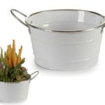 MACETERO REDONDO BL. FILO PLATA