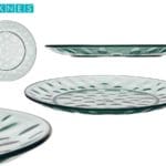 PLATO POSTRE PLAST. PUNTOS VERDE