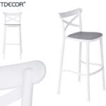 TABUERETE RATTAN BLANCA GRIS