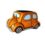 MACETERO BEETLE NARANJA 14X10 CM