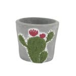 MACETERO CACTUS FLOR ROJA 9X9 CM