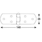 BISAGRAS AMARILLO CINCADO 140X35 - Imagen 2