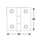 BISAGRAS AMARILLO CINCADO 40X40 - Imagen 2