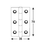 BISAGRAS AMARILLO CINCADO 70X36 - Imagen 2