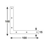 ESCUADRA PLANA CINCAD 100X100X15 - Imagen 2