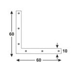ESCUADRAS PLANA CINCADO 60X60X10 - Imagen 2