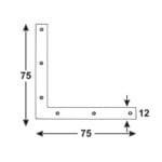 ESCUADRAS PLANA CINCADO 75X75X12 - Imagen 2