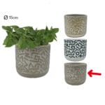 MACETA GRIS LETRAS 14,7X16,5